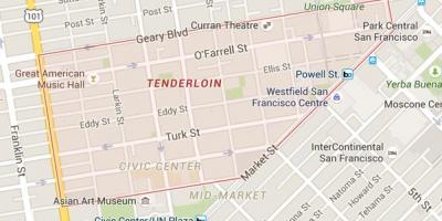 Tenderloin سان فرانسسکو نقشہ