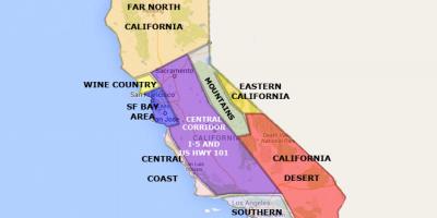 سان فرانسسکو کے کیلی فورنیا کے نقشے پر