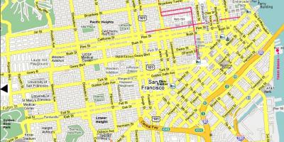 سان فرانسسکو دلچسپی کے مقامات کا نقشہ