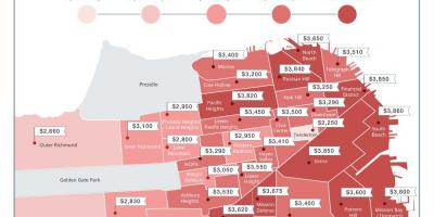 سان فرانسسکو کرایہ کی قیمتوں کا نقشہ