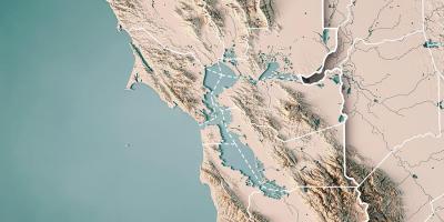 نقشہ کے سان فرانسسکو کے ساحلی topographic 