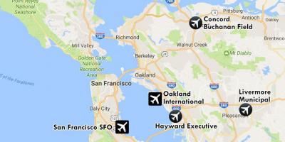 ہوائی اڈوں کے قریب سان فرانسسکو نقشہ