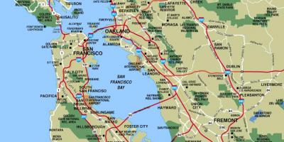 نقشے کے ارد گرد کے شہروں میں سان فرانسسکو