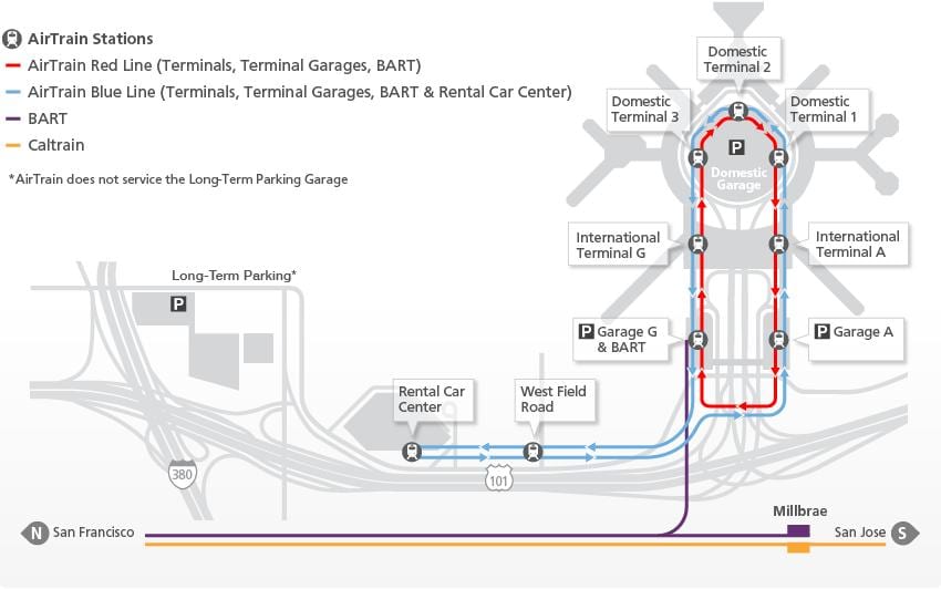 کے نقشے سے بہتر sfo airtrain