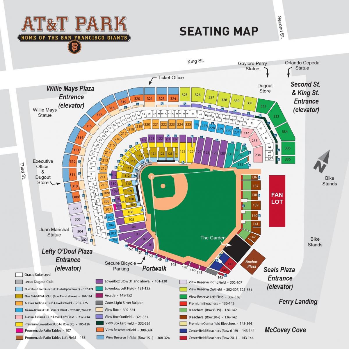 at&t ballpark نقشہ