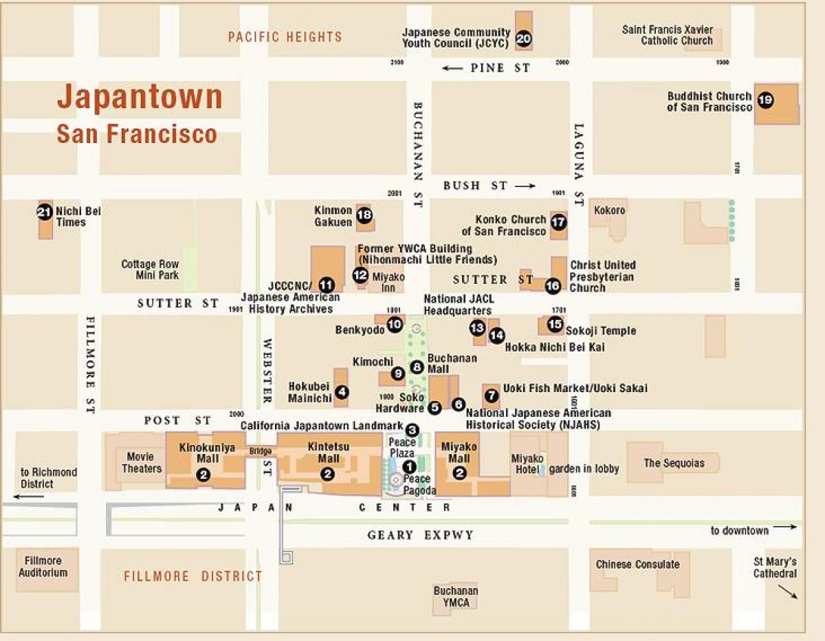 نقشہ کے japantown سان فرانسسکو
