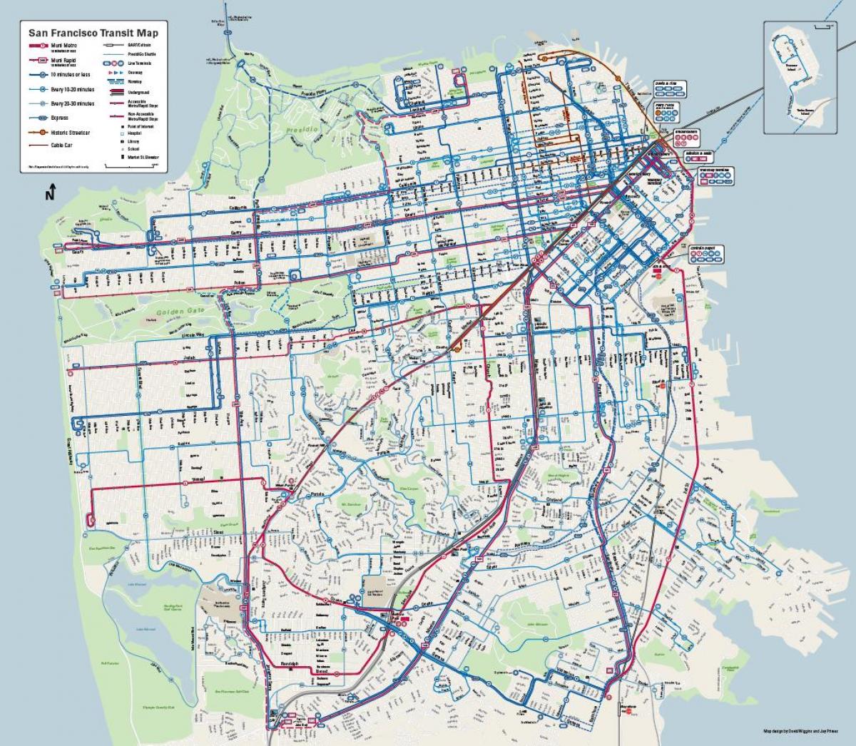 سان فرانسسکو بس نظام کا نقشہ