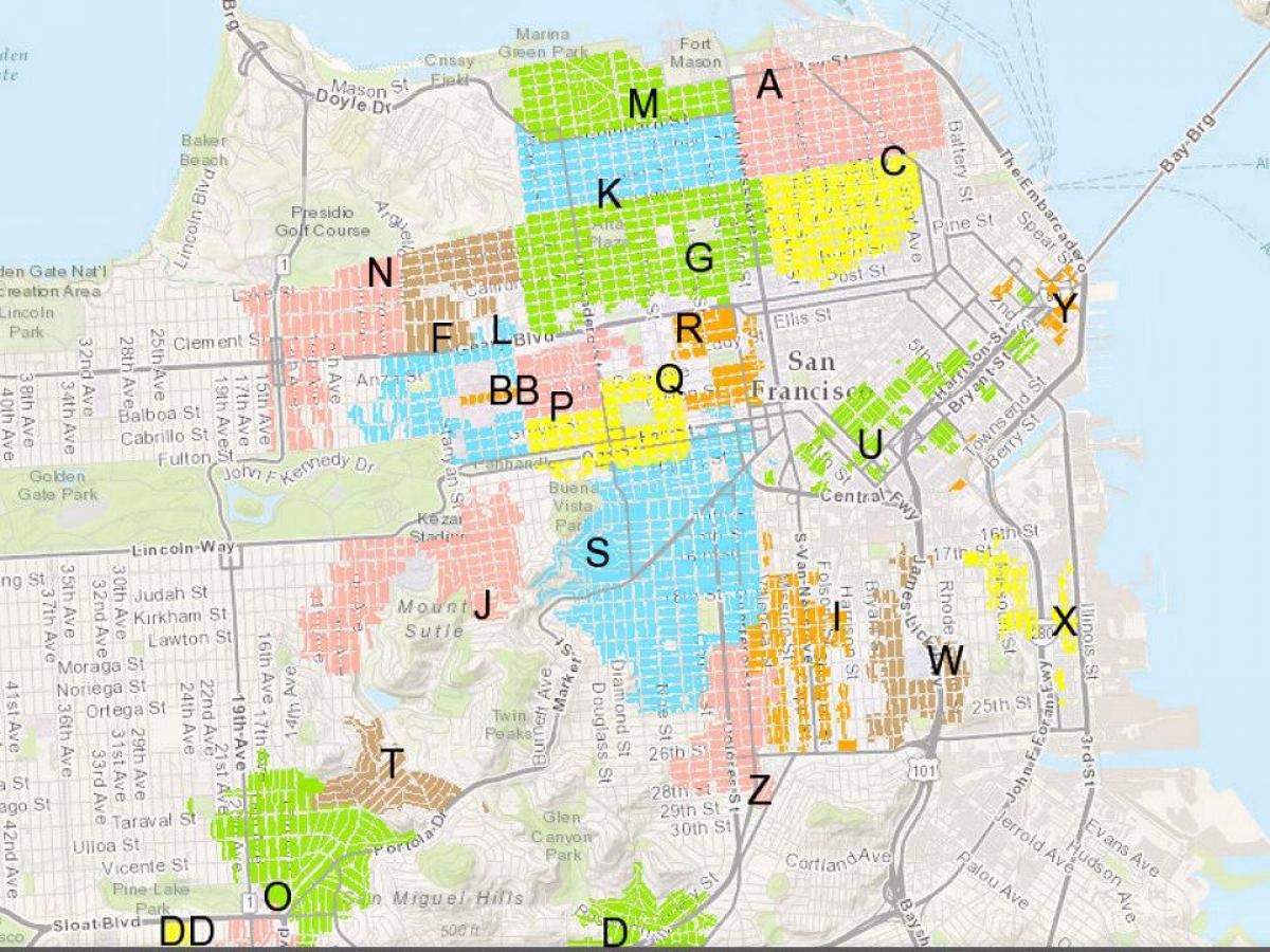 نقشہ کے SF رہائشی پارکنگ