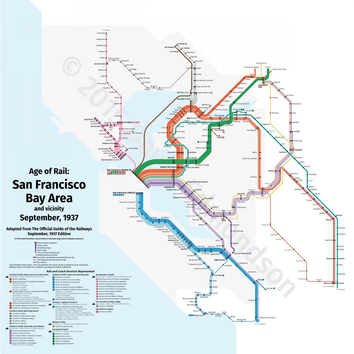 سان Fran ٹرین کا نقشہ