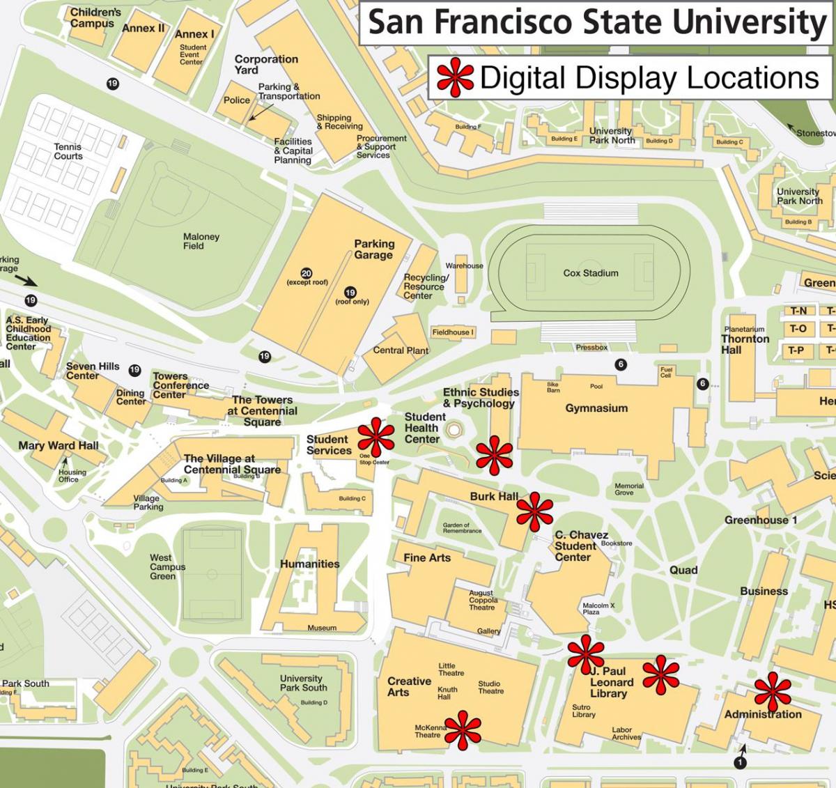 سان فرانسسکو اسٹیٹ یونیورسٹی کا نقشہ