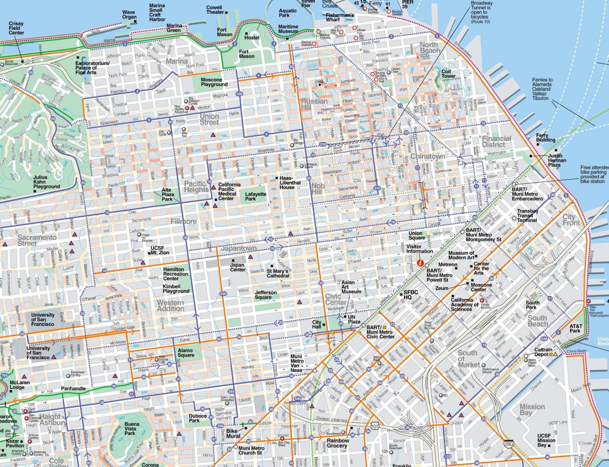 نقشہ کے تفصیلی سان فرانسسکو