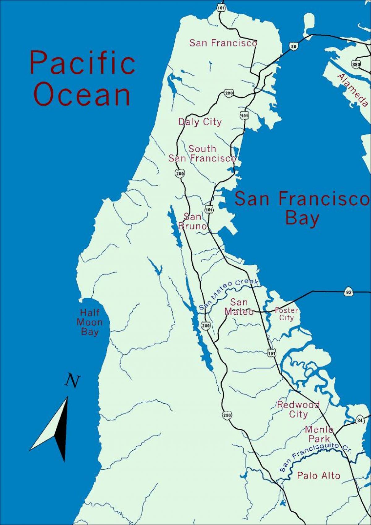 نقشہ کے ساحلی علاقے جزیرہ نما