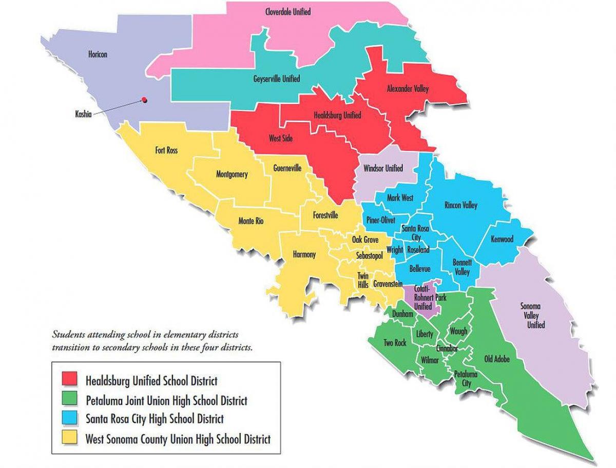 سان فرانسسکو اسکول ضلع کا نقشہ