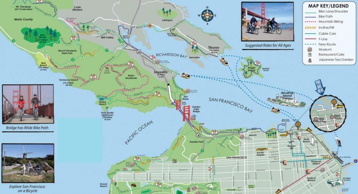 نقشہ کے سان فرانسسکو موٹر سائیکل ٹور