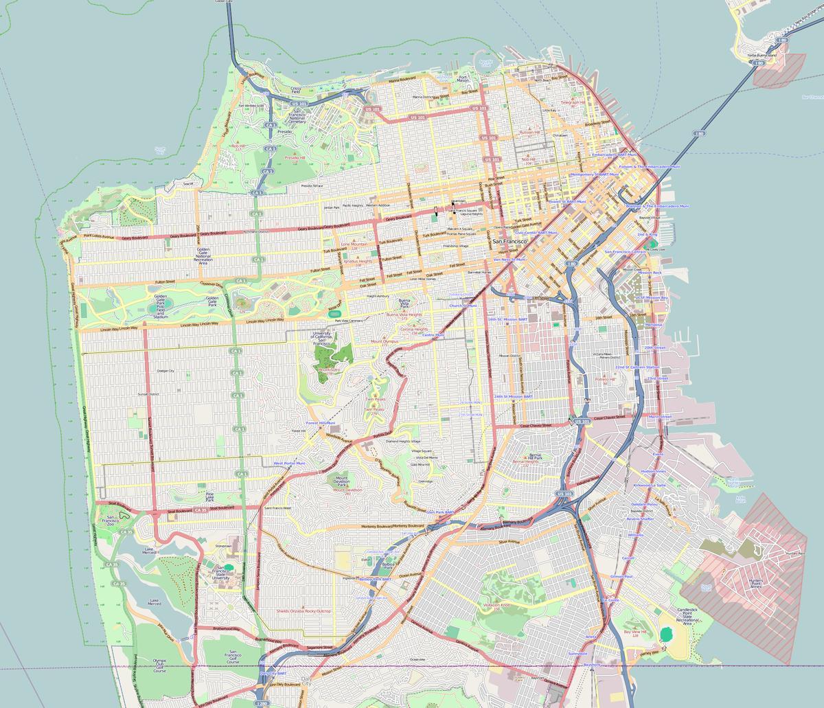 نقشہ کے سان فرانسسکو خاکہ