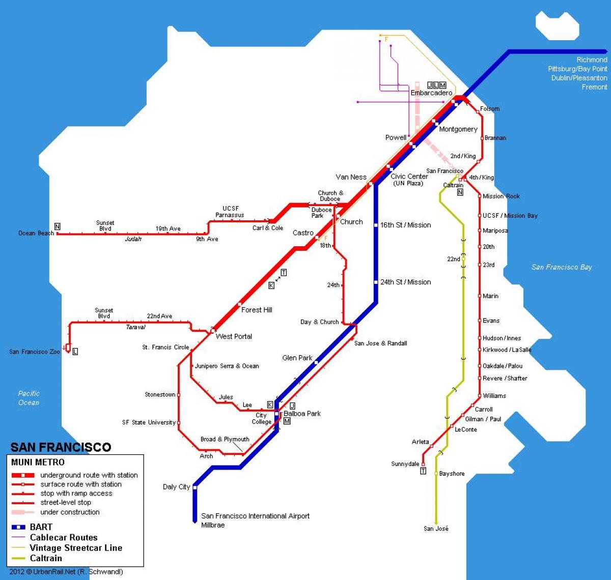 muni ٹرین کا نقشہ