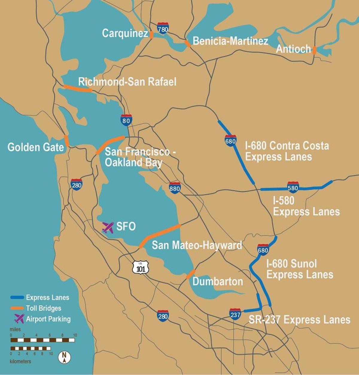 ٹول سڑکوں سان فرانسسکو نقشہ