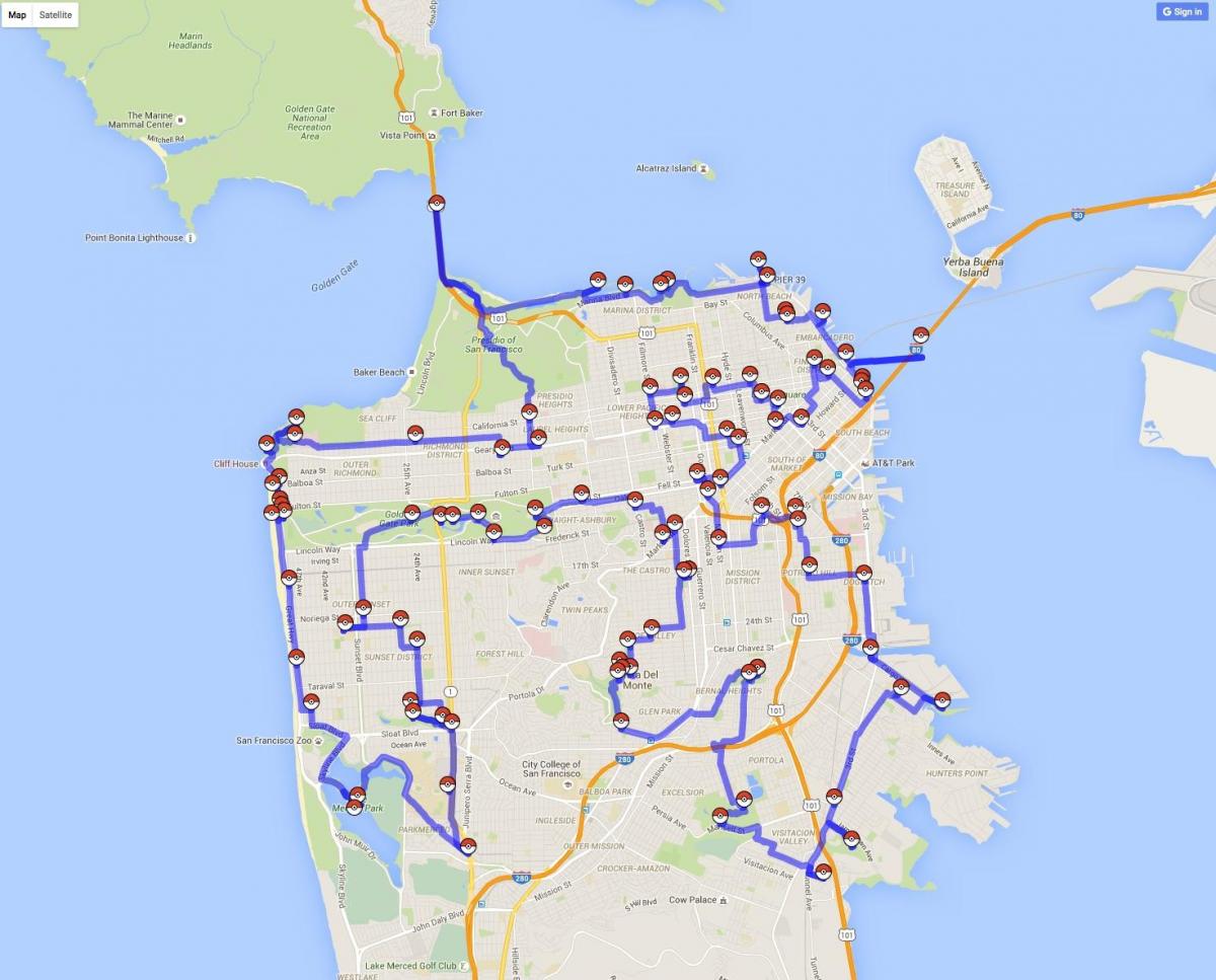 نقشہ سان فرانسسکو کے پوکیمون