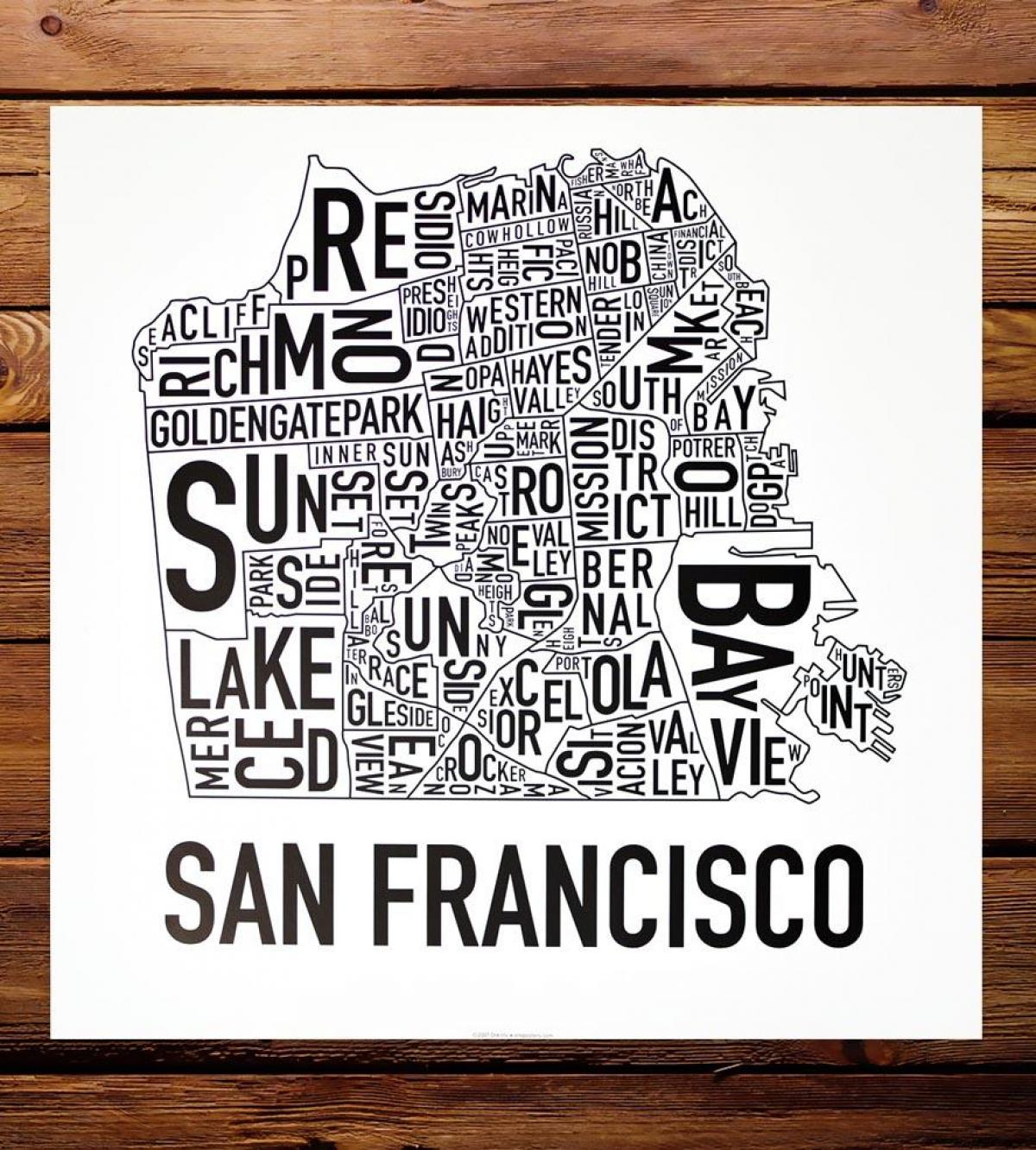 نقشہ سان فرانسسکو کے پڑوس آرٹ