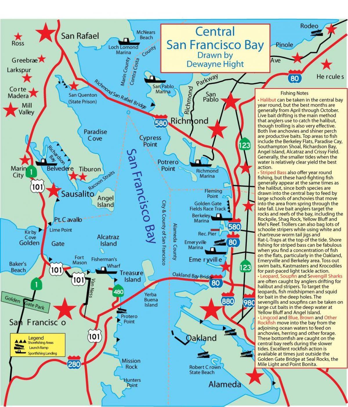 نقشہ کے سان فرانسسکو کے ساحلی ماہی گیری 
