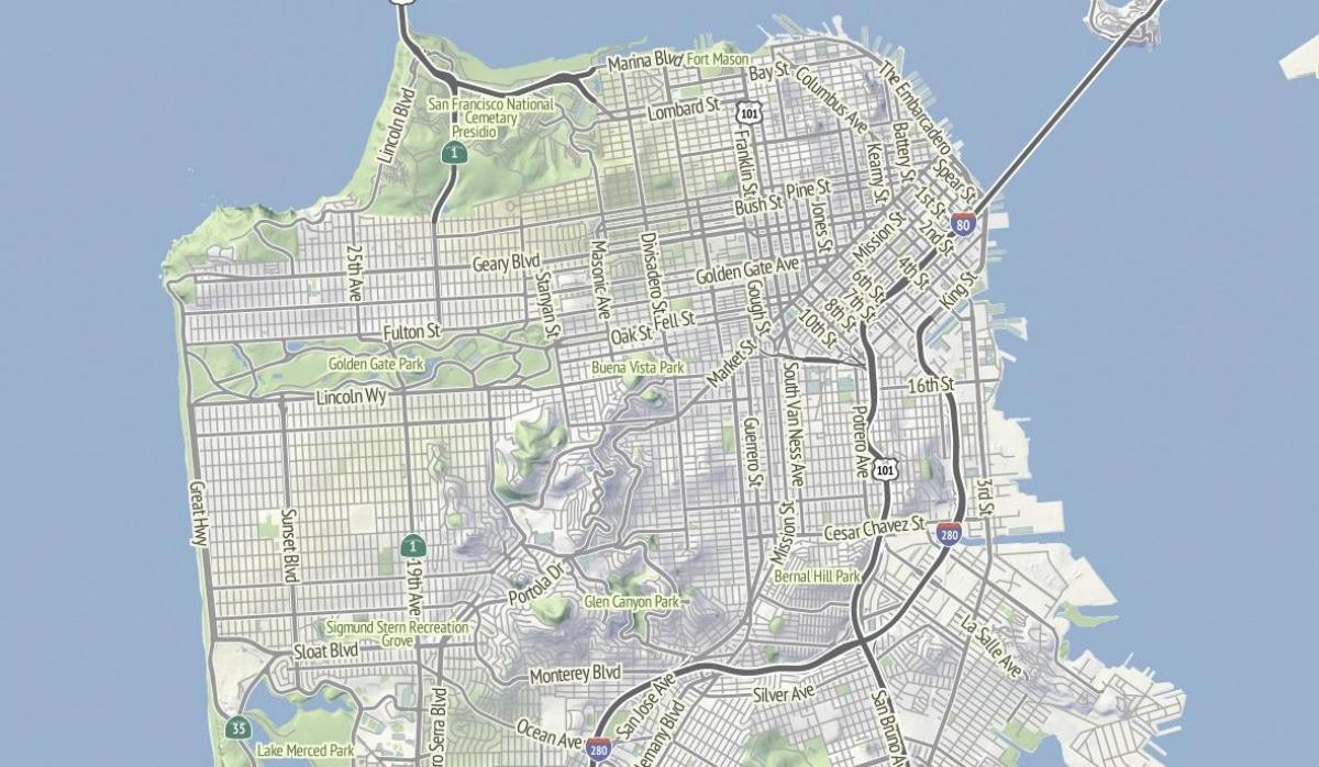 نقشہ سان فرانسسکو کے علاقے