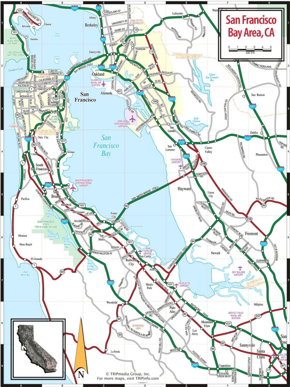 نقشہ کے سان فرانسسکو کے ساحلی علاقے