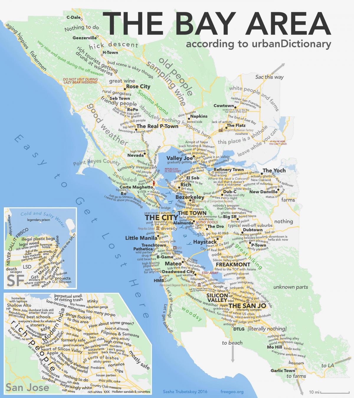سان فرانسسکو علاقوں کا نقشہ