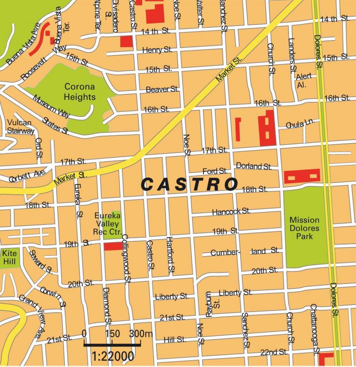 نقشہ کے کاسترو ضلع میں سان فرانسسکو