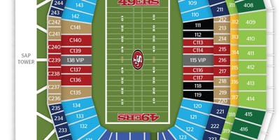 نقشہ کے سان فرانسسکو 49ers اسٹیڈیم
