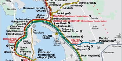 Bart نقشہ بہتر sfo