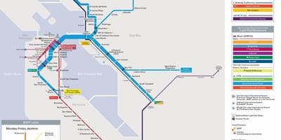 Bart اسٹیشنوں سان فرانسسکو نقشہ