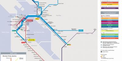 Bart اسٹیشنوں سان فرانسسکو نقشہ