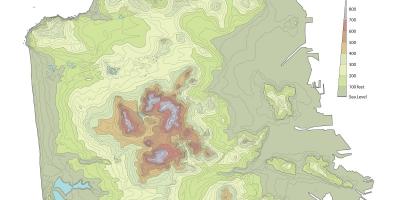 سان فرانسسکو topographic نقشہ