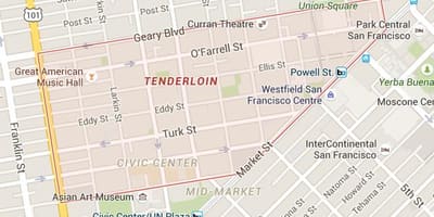 Tenderloin سان فرانسسکو نقشہ