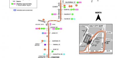 سان فرانسسکو بس 28 راستے کا نقشہ